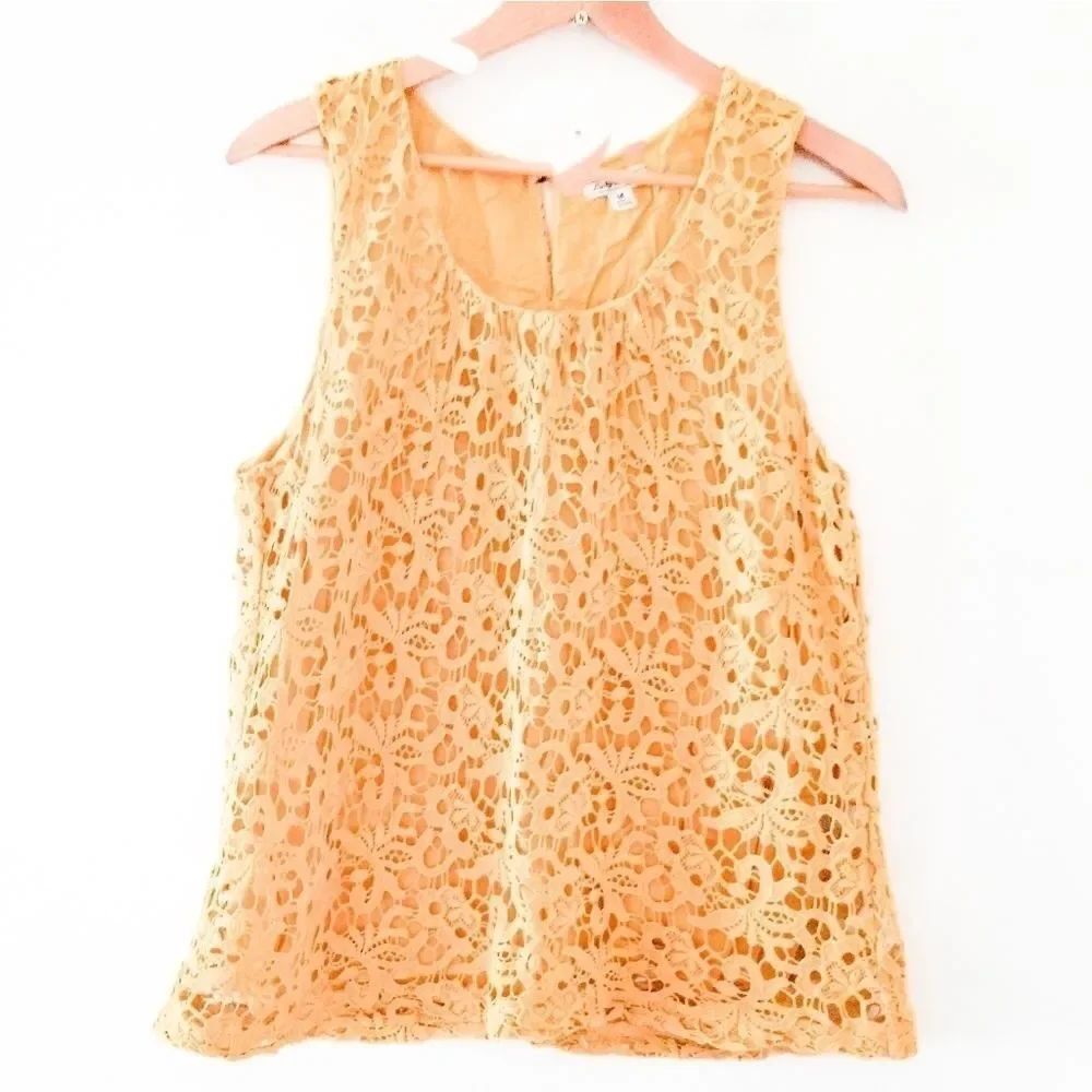 Lucky Brand sleeveless blouse crocheted top